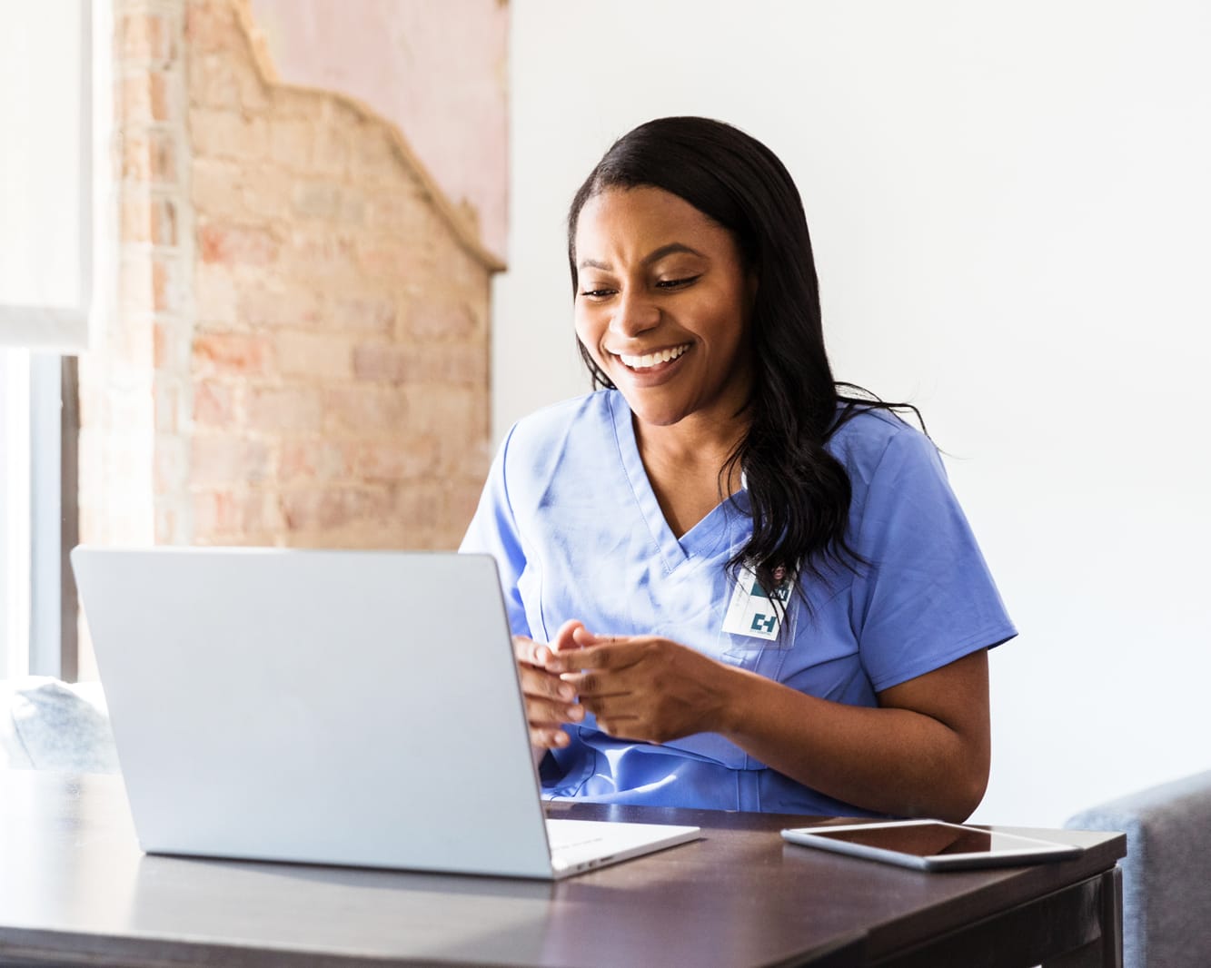 Nurse making telehealth call